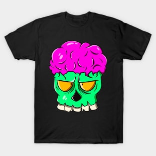 Braindead Zombie Brain Skull Cartoon Horror T-Shirt